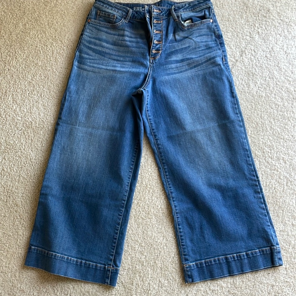 High Rise Wide Leg Crop Pants